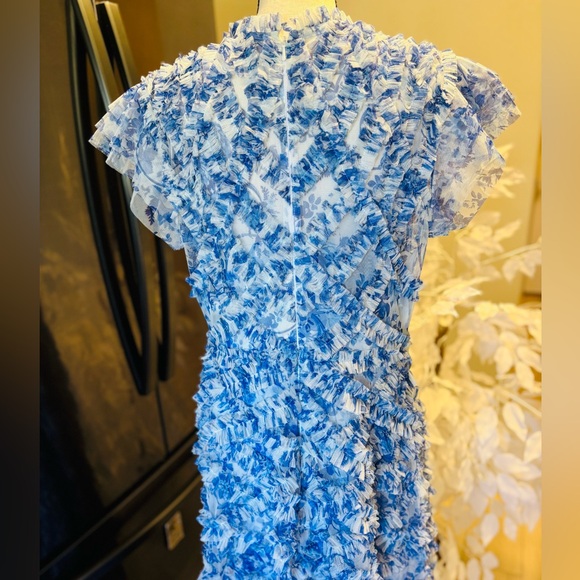 Mac Duggal Blue and White Midi Dress - Picture 7 of 16